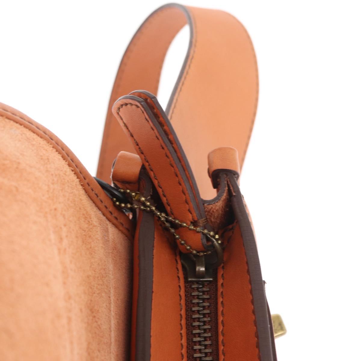 Coach Body Bag Leather Brown Auth am10204