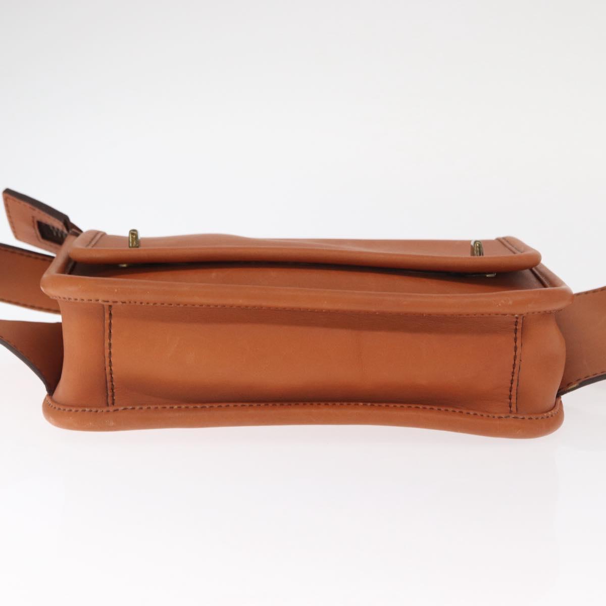 Coach Body Bag Leather Brown Auth am10204