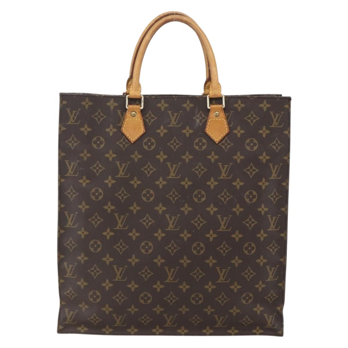LOUIS VUITTON Monogram Sac Plat Hand Bag M51140 LV Auth am10207