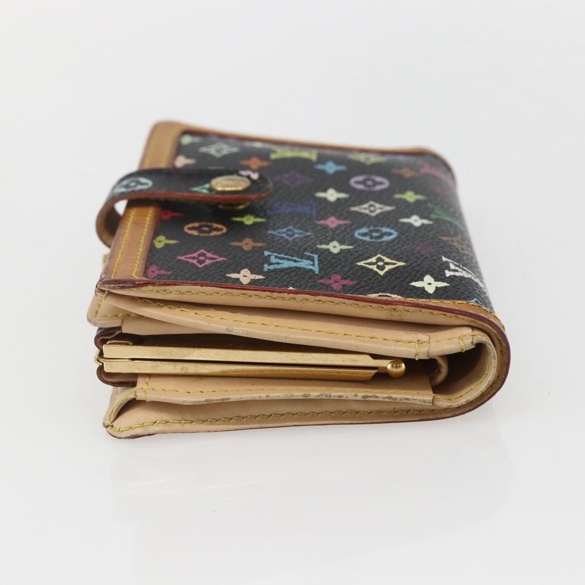 LOUIS VUITTON Multicolor Portefeuille Viennois Wallet Black M92988 Auth am10211