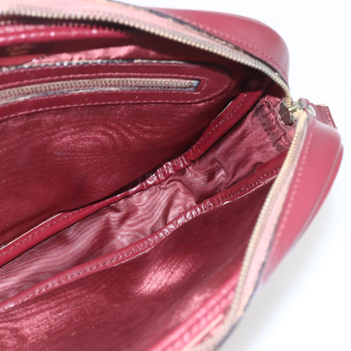 CARTIER Must Line Shoulder Bag Leather Bordeaux Gold Auth am10220