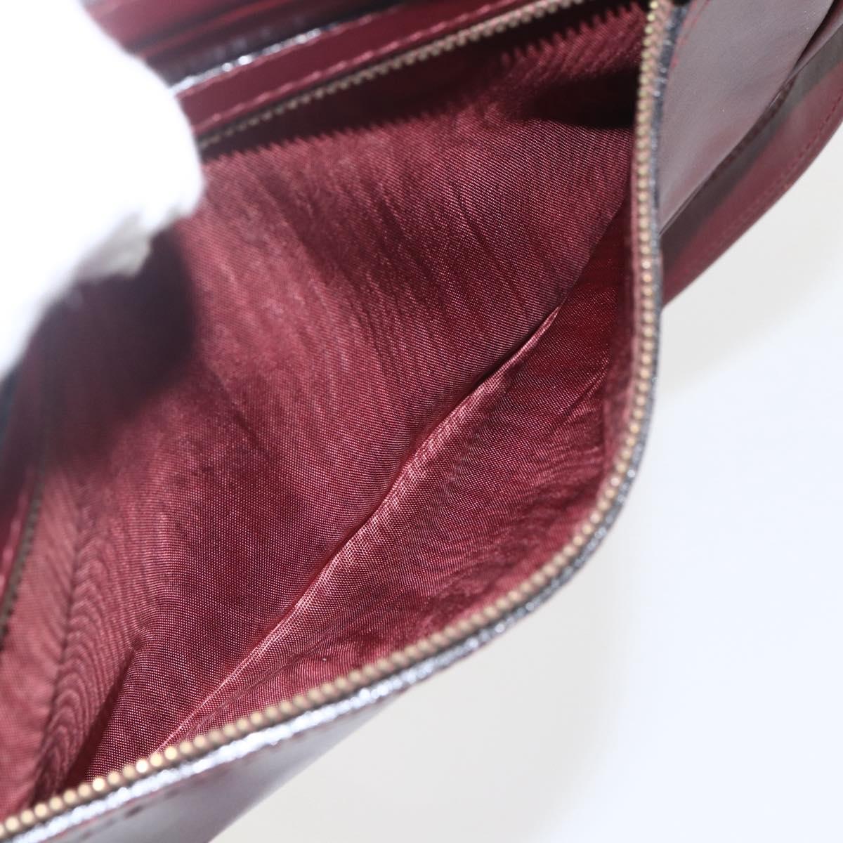 CARTIER Must Line Shoulder Bag Leather Bordeaux Gold Auth am10220
