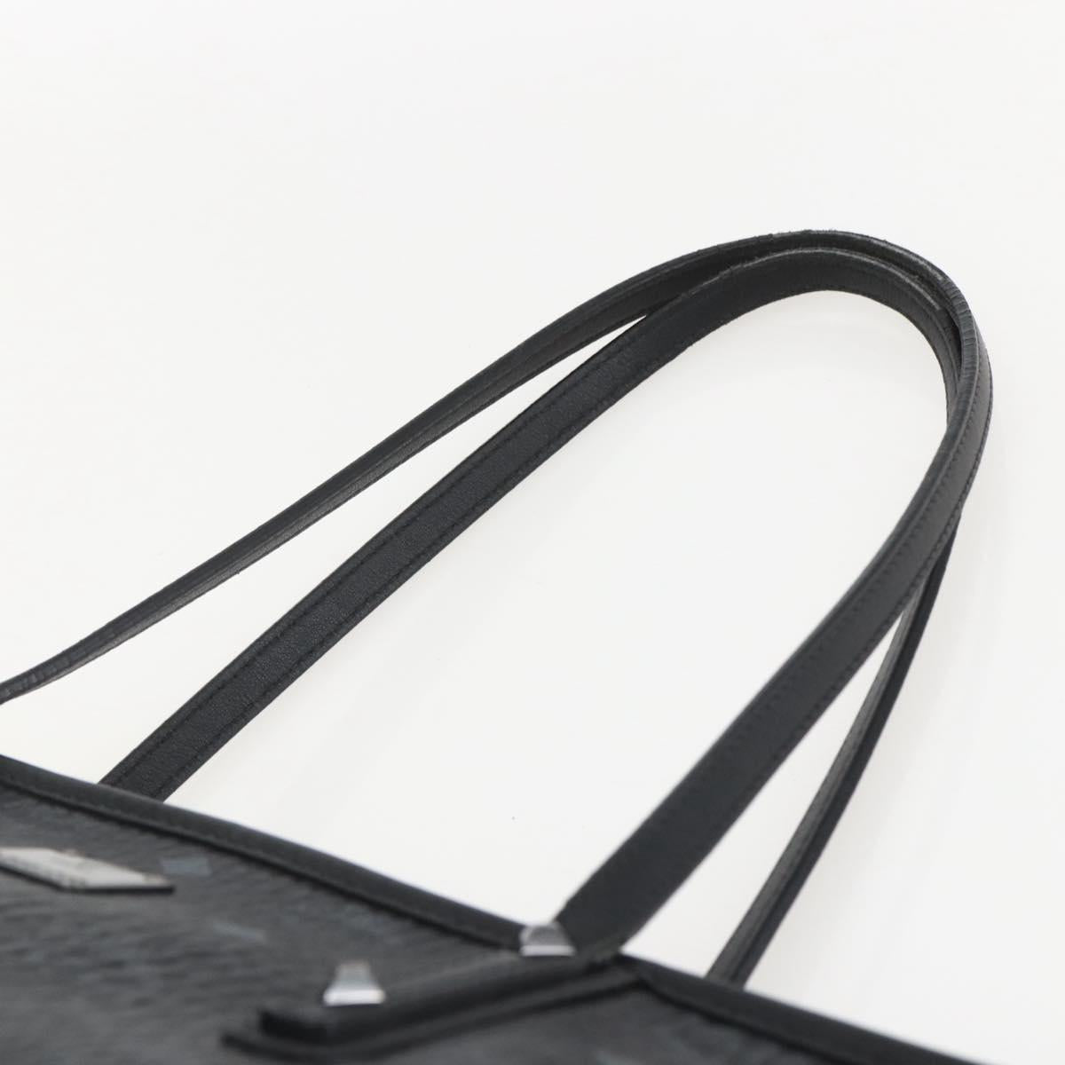 MCM Logogram Vicetos Tote Bag PVC Black Gold Auth am10225
