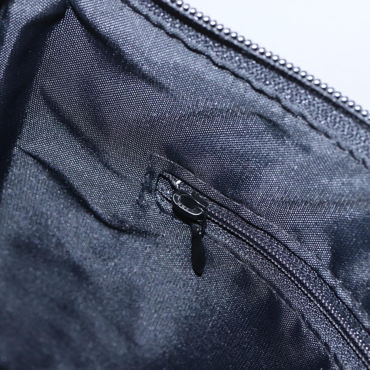 BURBERRY Nova Check Blue Label Shoulder Bag Nylon Black Silver Auth am10226V