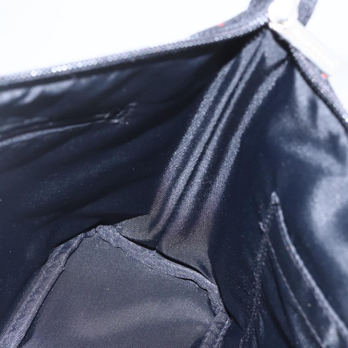 BURBERRY Nova Check Blue Label Shoulder Bag Nylon Black Silver Auth am10226V