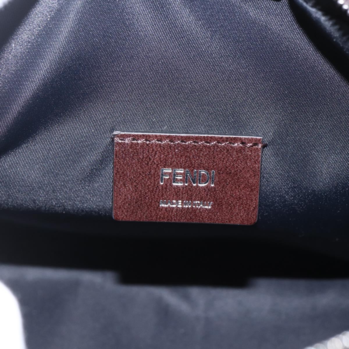 FENDI Zucca Canvas Clutch Bag PVC Black Brown Auth am10229V