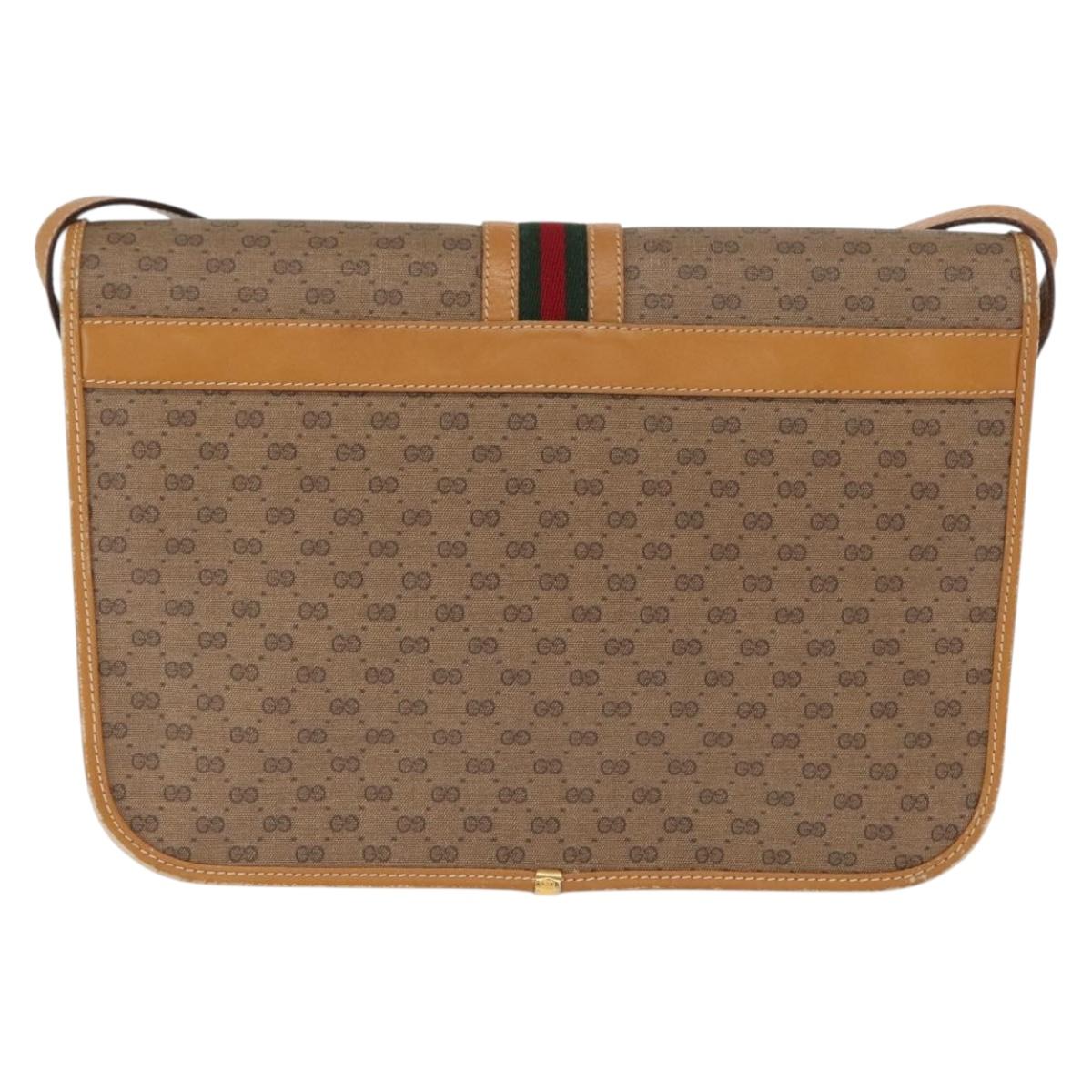 GUCCI Micro GG Supreme Web Sherry Line Bag PVC Beige 001 904 0915 Auth am10240