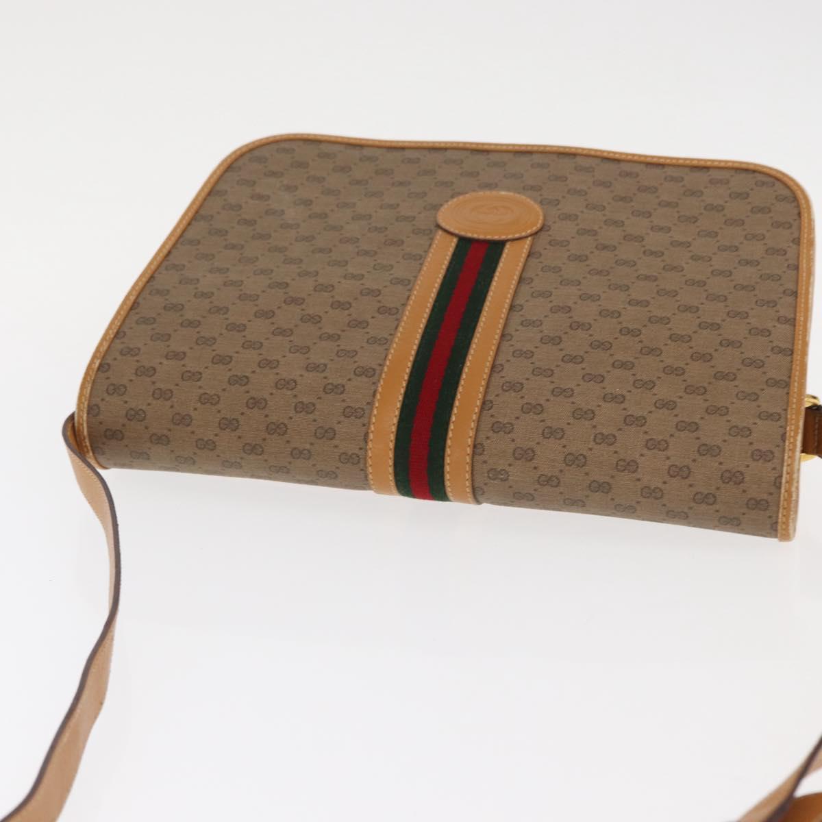 GUCCI Micro GG Supreme Web Sherry Line Bag PVC Beige 001 904 0915 Auth am10240
