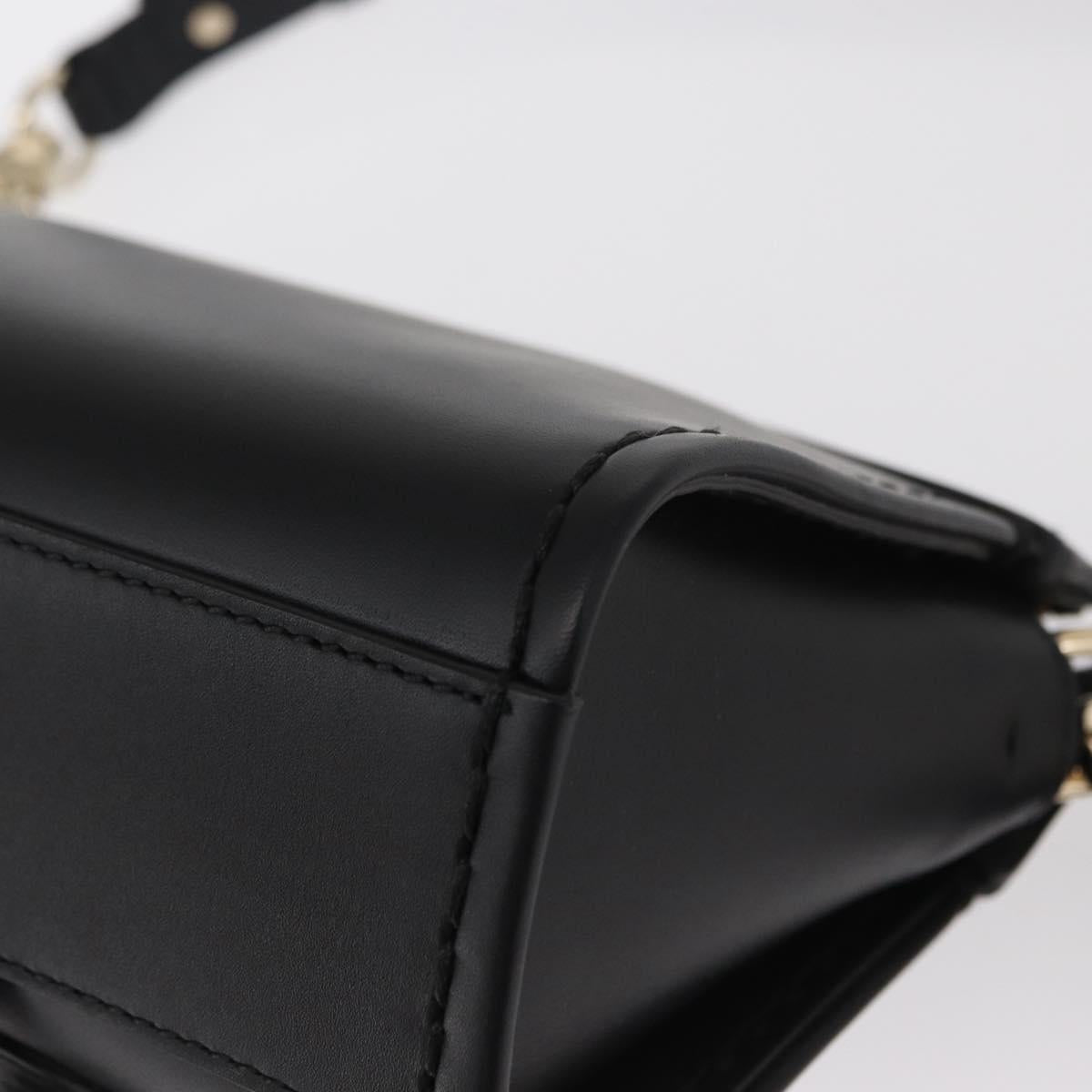 Chloe Edith Shoulder Bag Leather Black Gold Auth am10259V