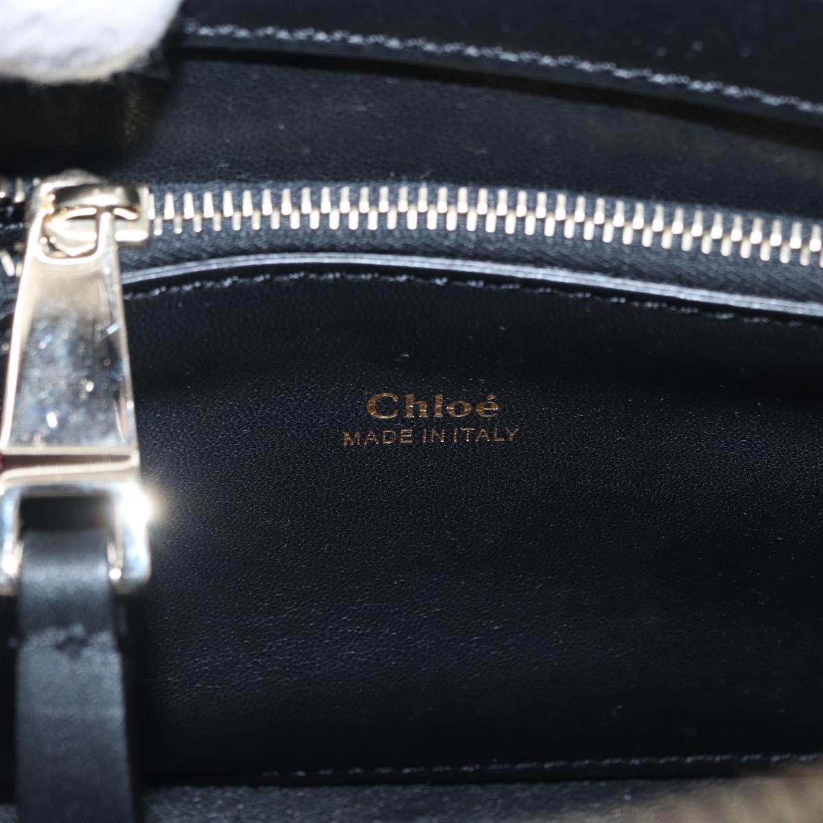 Chloe Edith Shoulder Bag Leather Black Gold Auth am10259V