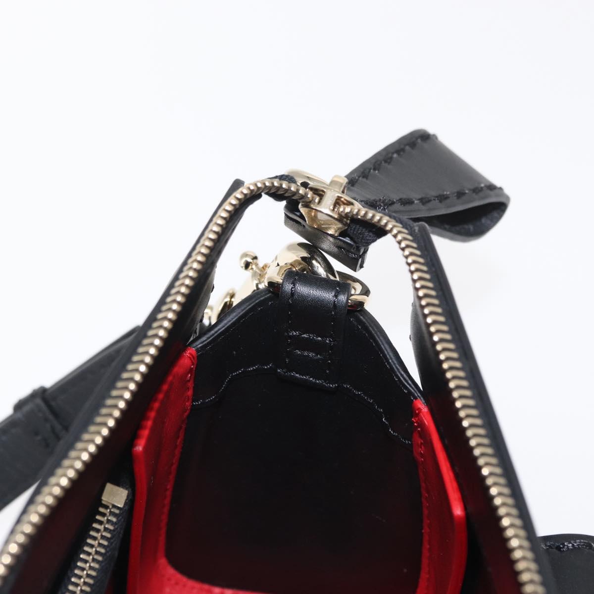 Chloe Edith Shoulder Bag Leather Black Gold Auth am10259V