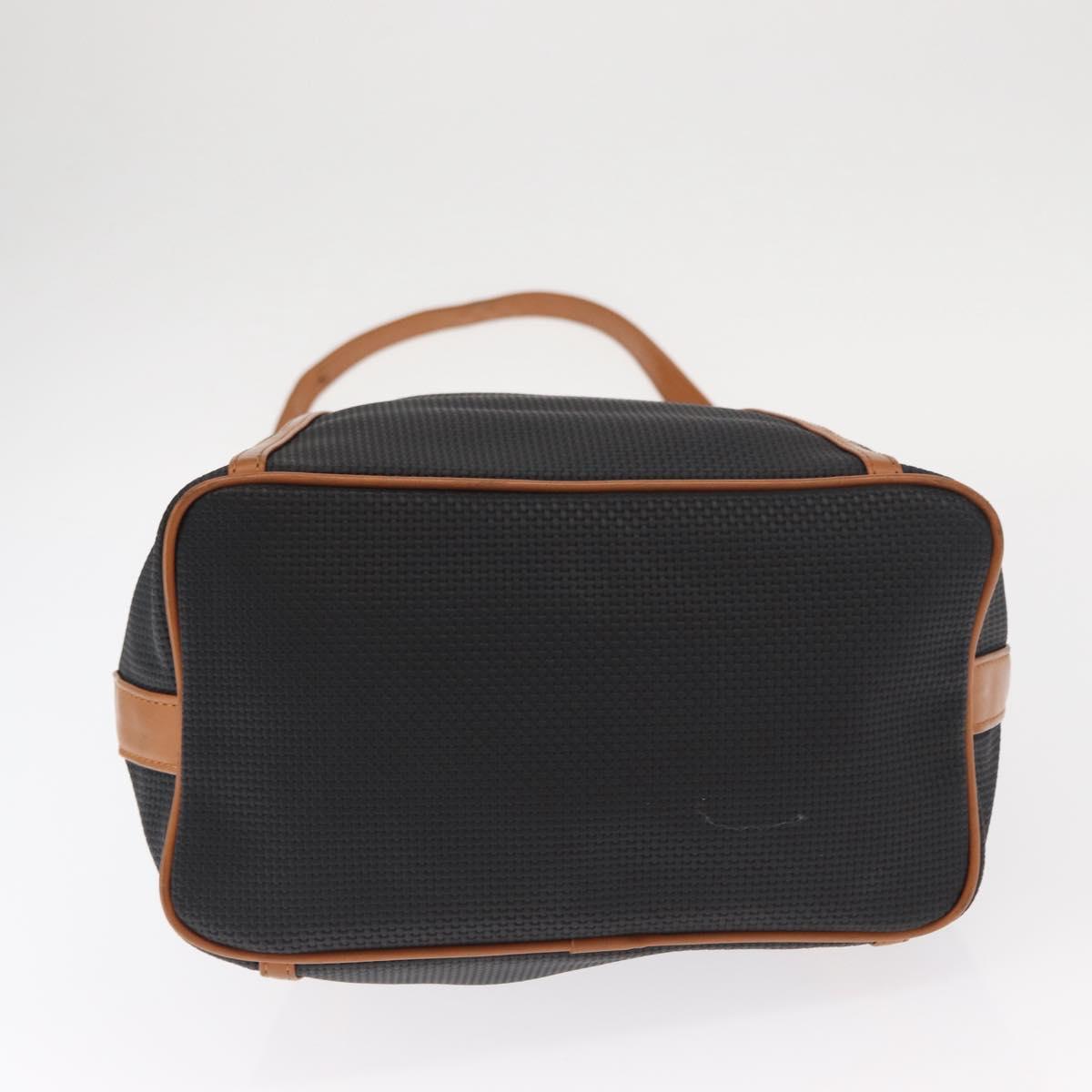 SAINT LAURENT Shoulder Bag Coated Canvas Black Brown gold Auth am10268