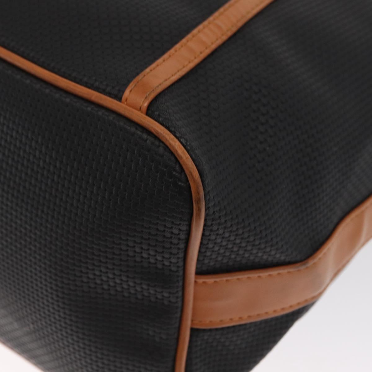 SAINT LAURENT Shoulder Bag Coated Canvas Black Brown gold Auth am10268