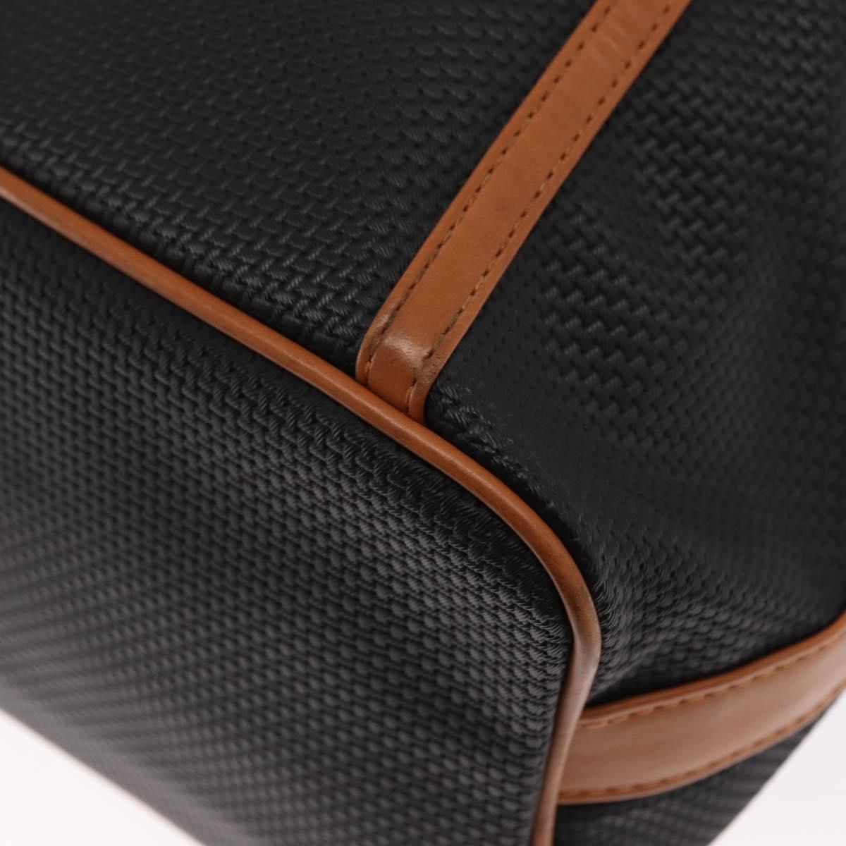 SAINT LAURENT Shoulder Bag Coated Canvas Black Brown gold Auth am10268