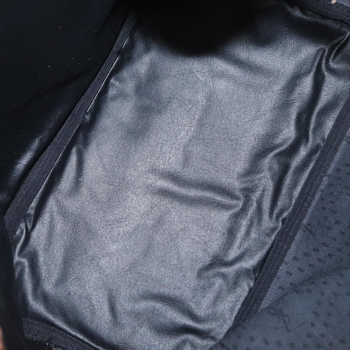 SAINT LAURENT Shoulder Bag Coated Canvas Black Brown gold Auth am10268