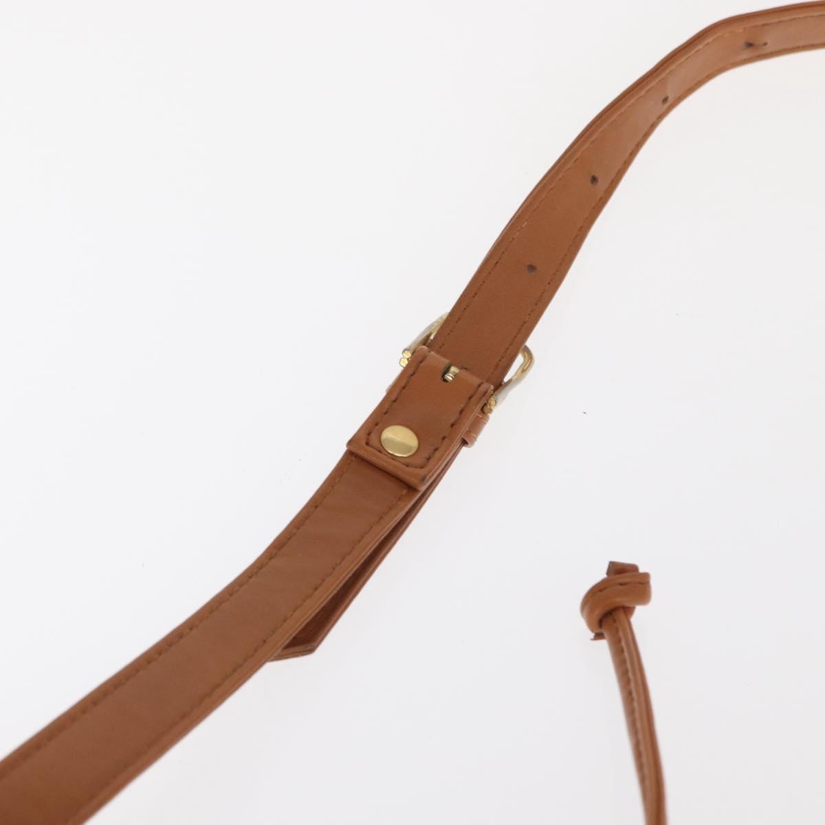 SAINT LAURENT Shoulder Bag Coated Canvas Black Brown gold Auth am10268