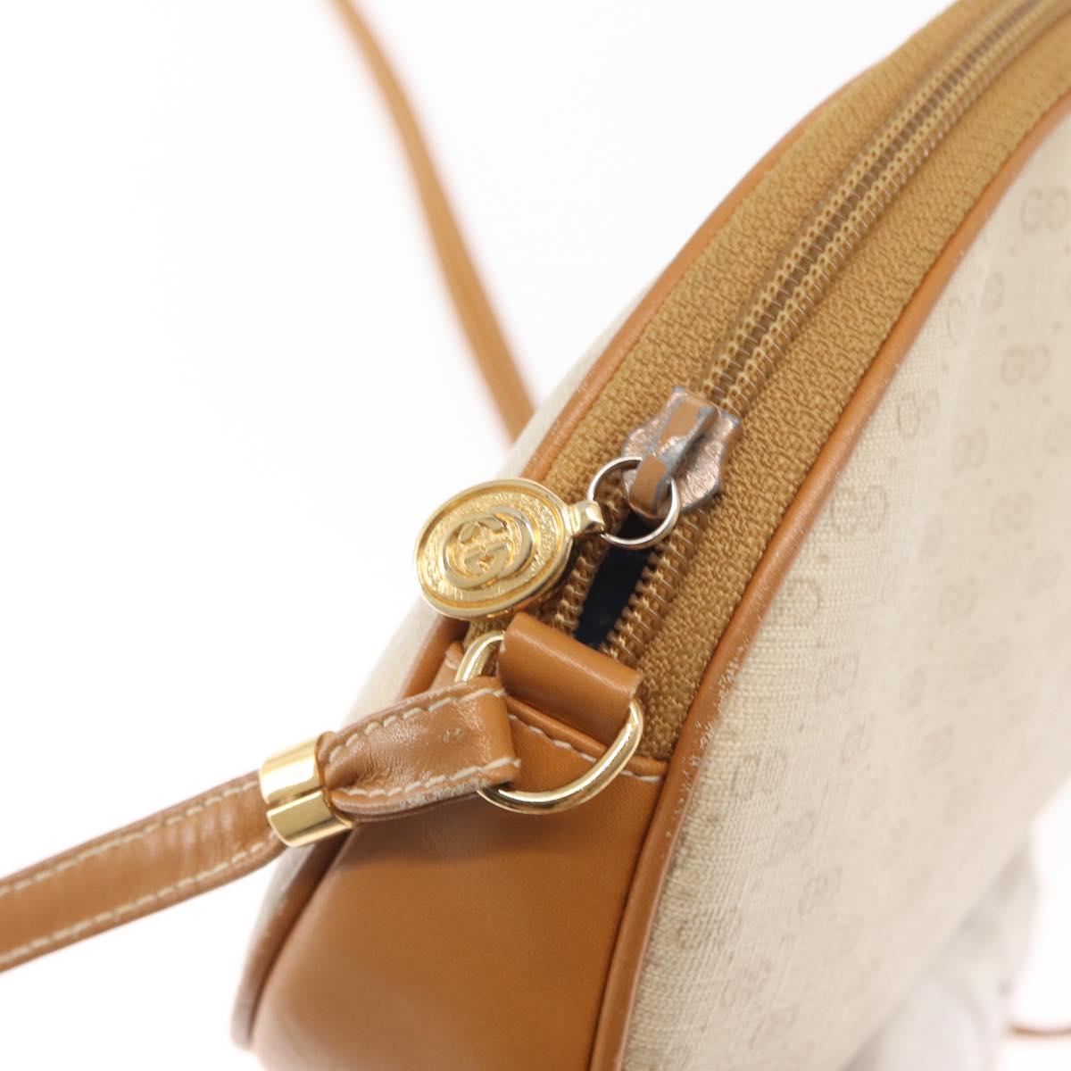 GUCCI Micro GG Supreme Shoulder Bag PVC Ivory Gold 007 89 0094 Auth am10270