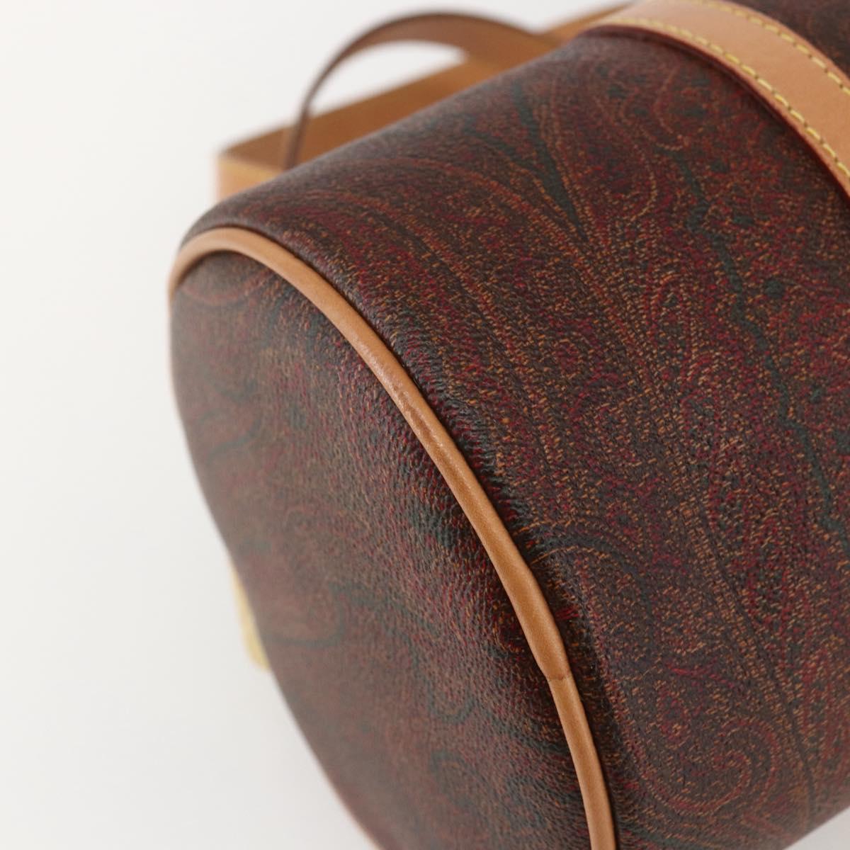 ETRO Paisley Hand Bag PVC Bordeaux Auth am10272V