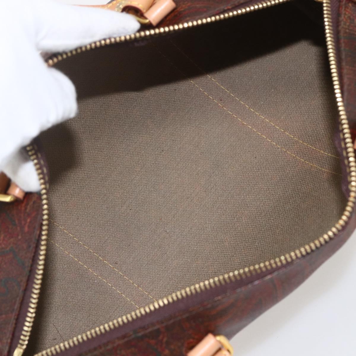ETRO Paisley Hand Bag PVC Bordeaux Auth am10272V