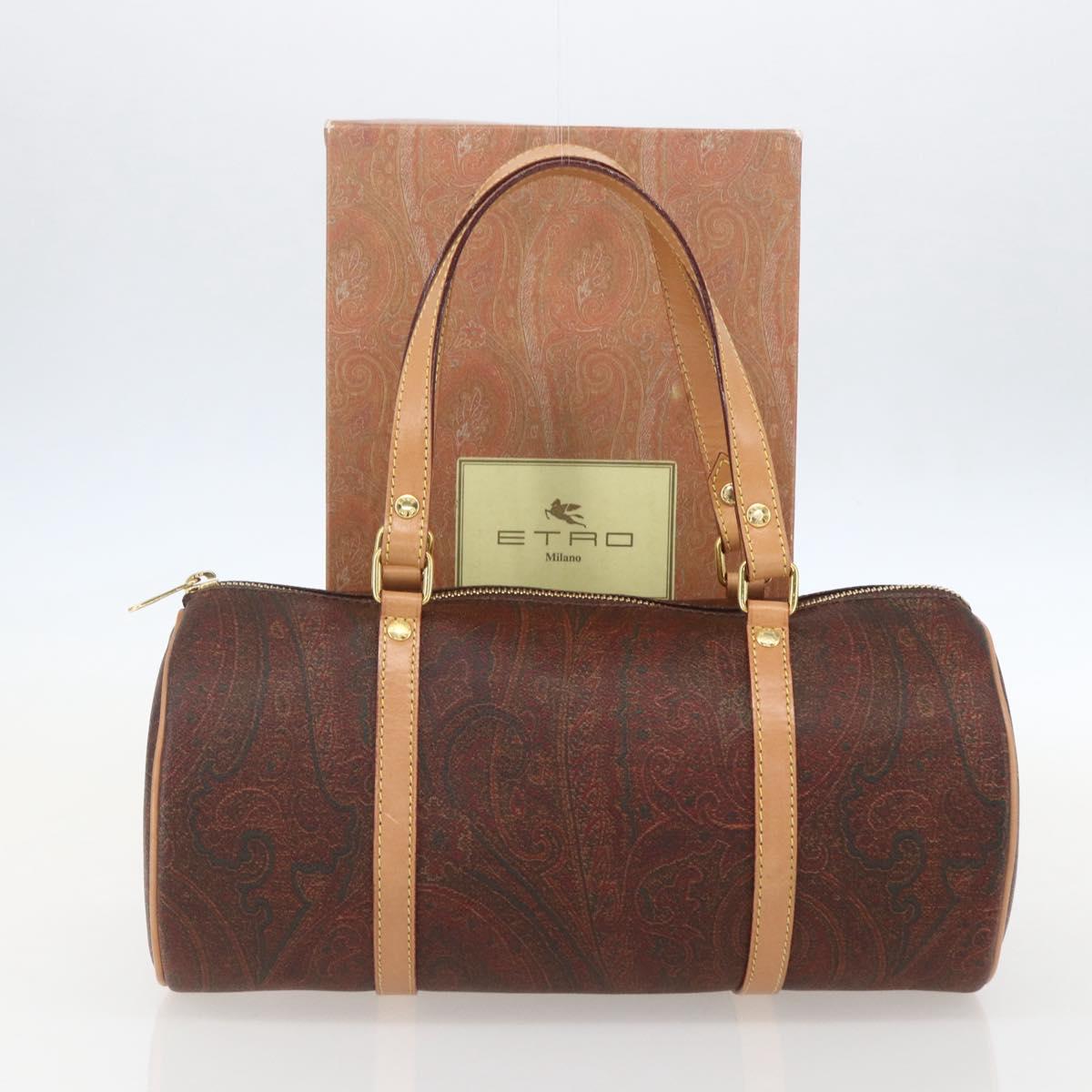 ETRO Paisley Hand Bag PVC Bordeaux Auth am10272V