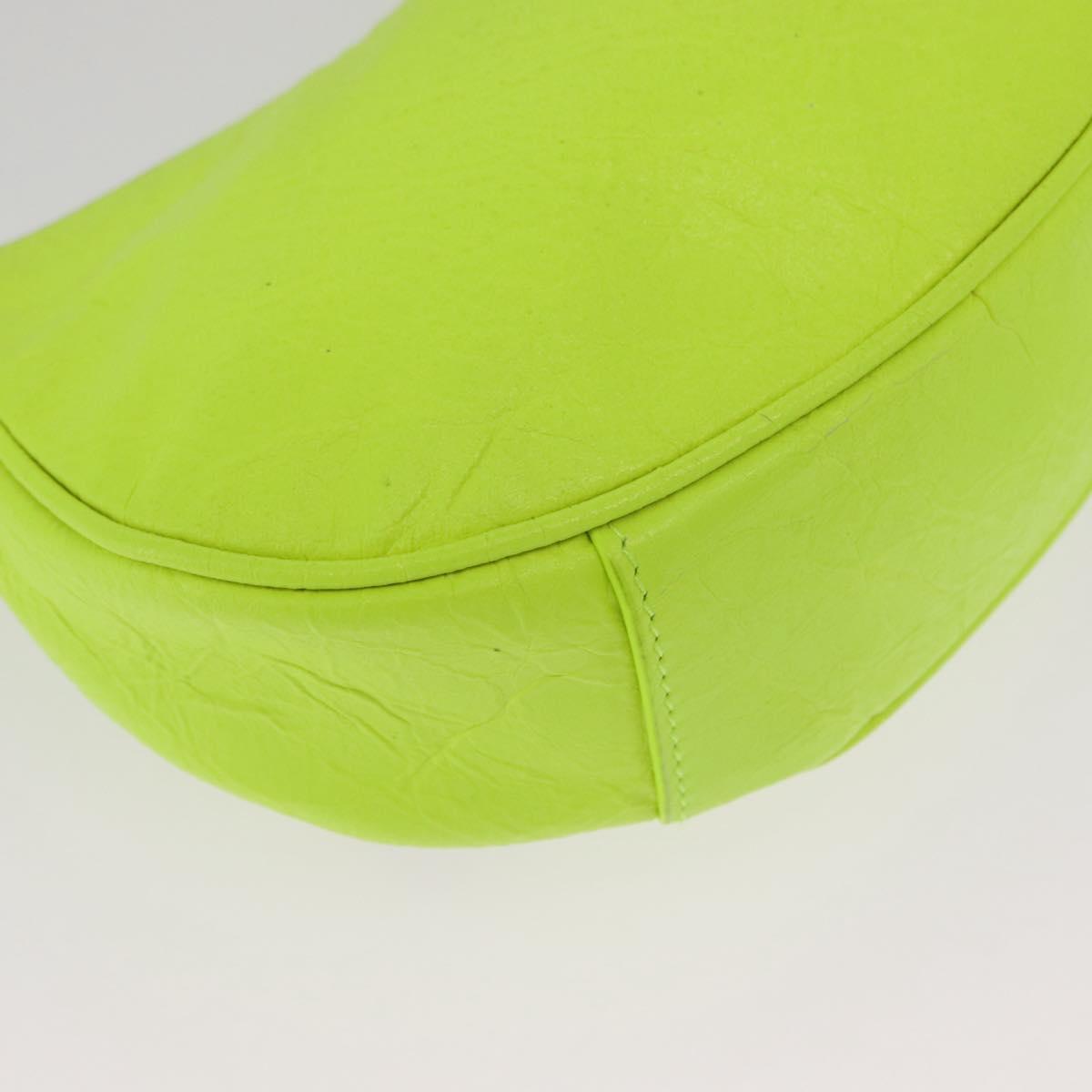 BALENCIAGA LucaGol XS Hand Bag Leather Neon yellow 671309 Auth am10278SAM