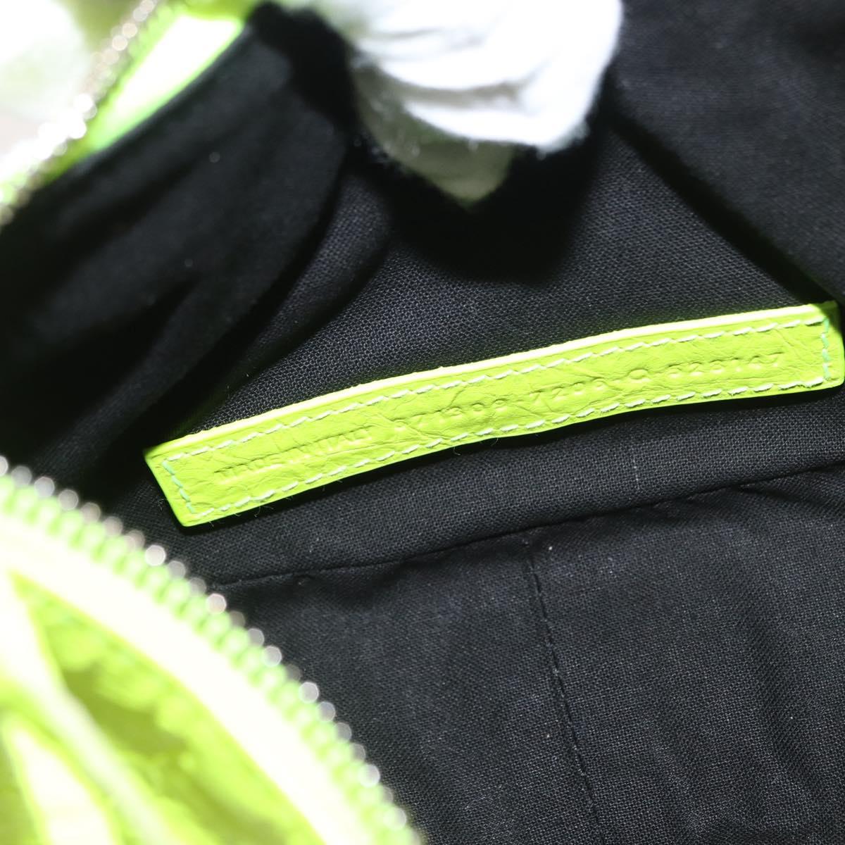BALENCIAGA LucaGol XS Hand Bag Leather Neon yellow 671309 Auth am10278SAM