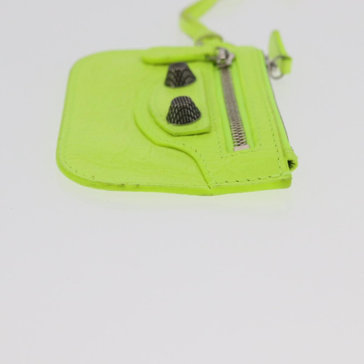 BALENCIAGA LucaGol XS Hand Bag Leather Neon yellow 671309 Auth am10278SAM