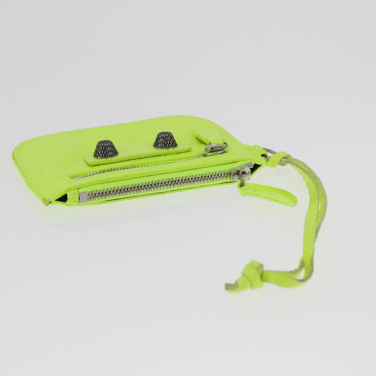 BALENCIAGA LucaGol XS Hand Bag Leather Neon yellow 671309 Auth am10278SAM