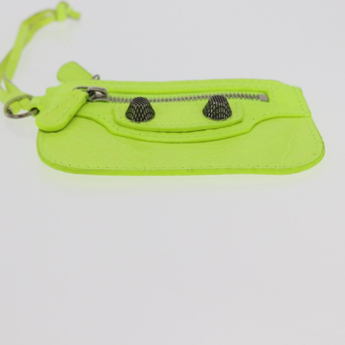 BALENCIAGA LucaGol XS Hand Bag Leather Neon yellow 671309 Auth am10278SAM