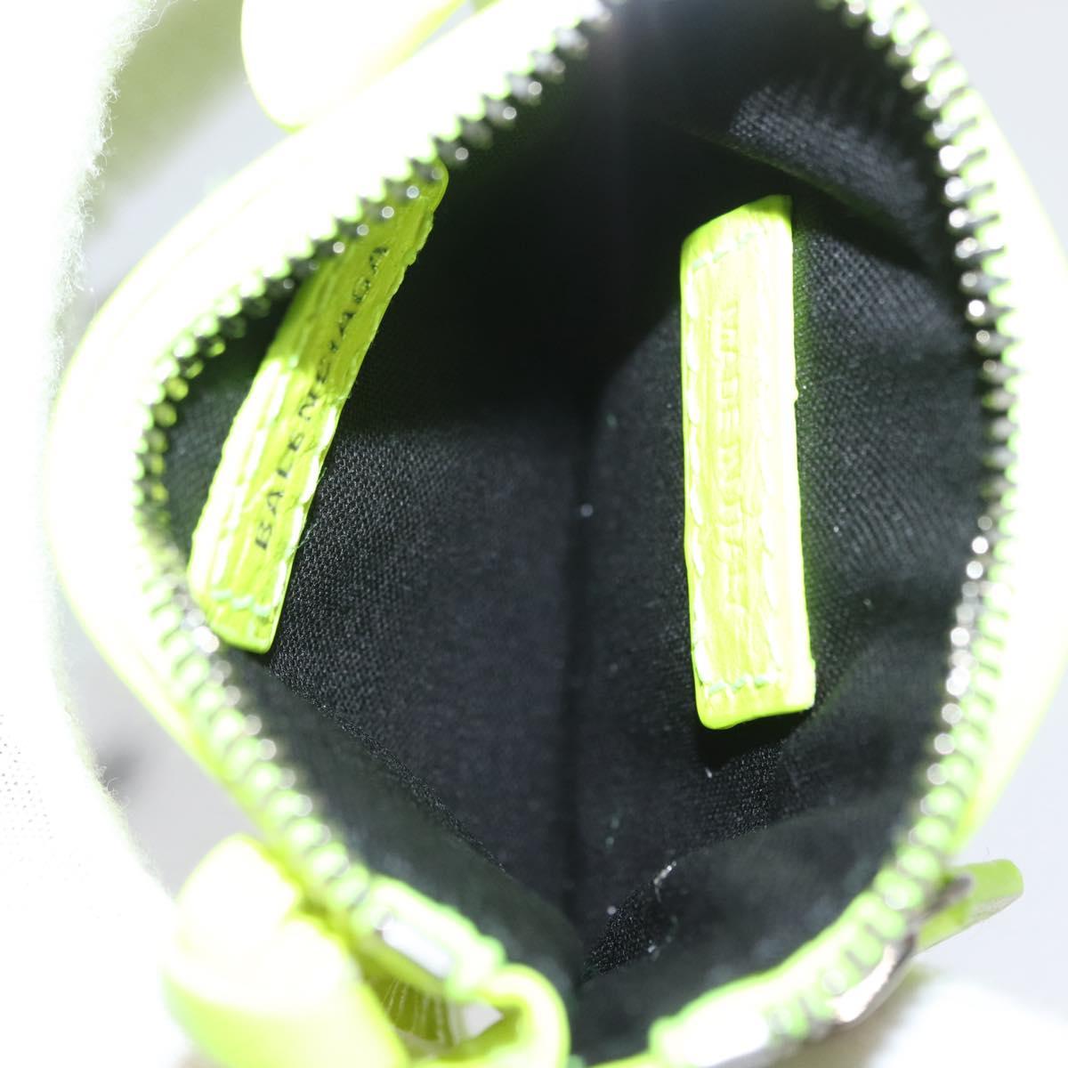 BALENCIAGA LucaGol XS Hand Bag Leather Neon yellow 671309 Auth am10278SAM