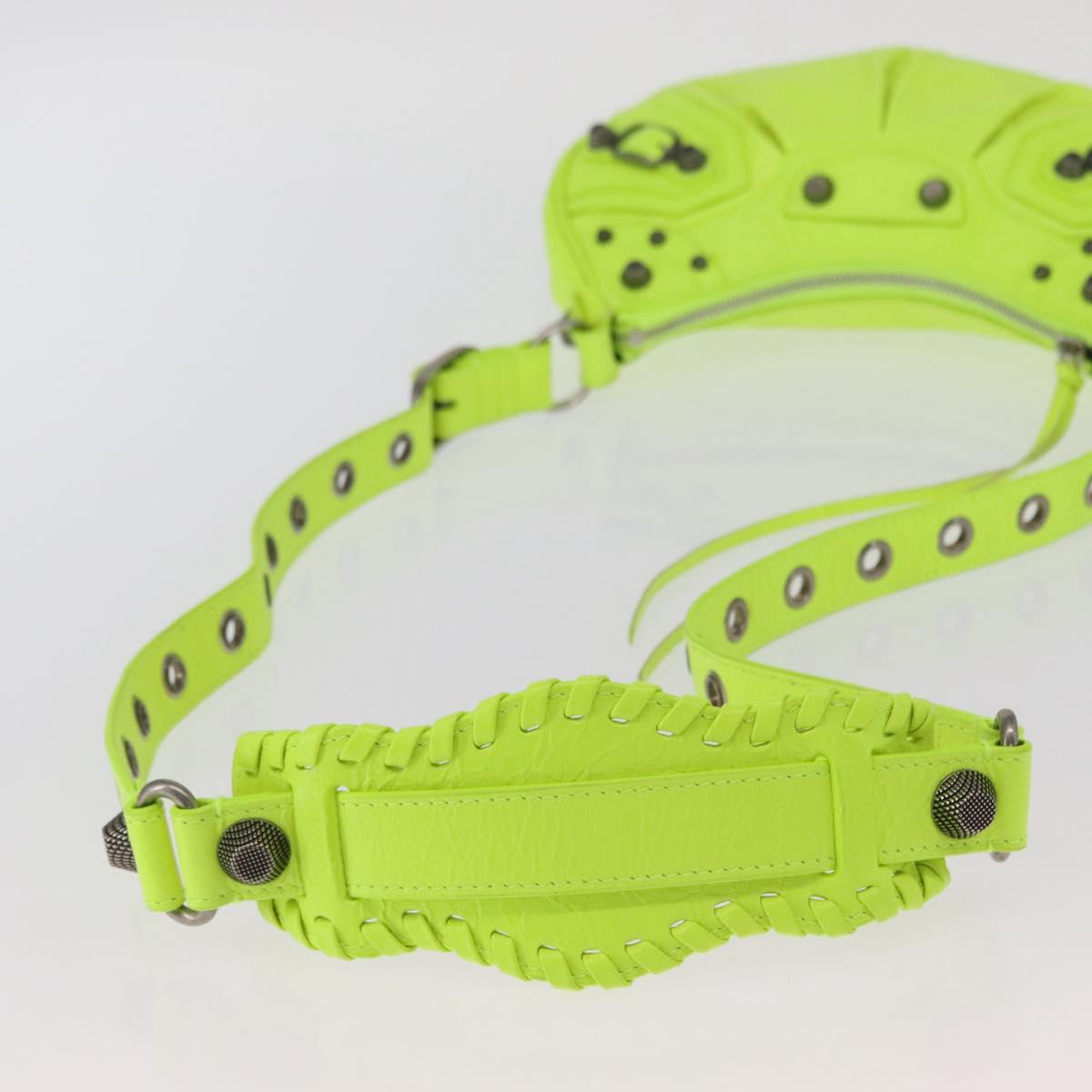 BALENCIAGA LucaGol XS Hand Bag Leather Neon yellow 671309 Auth am10278SAM