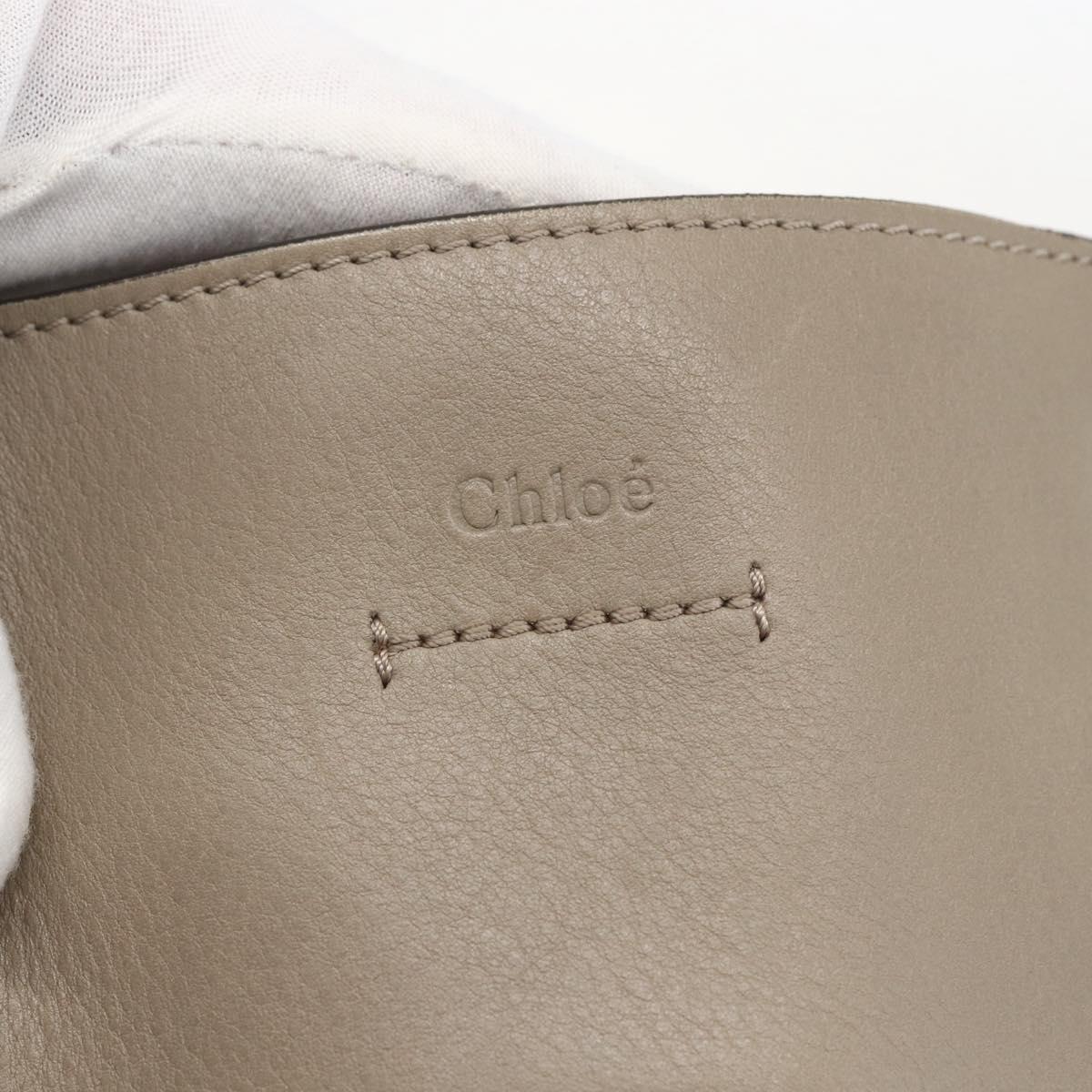 Chloe Milo Tote Bag Leather Beige Gold Auth am10289
