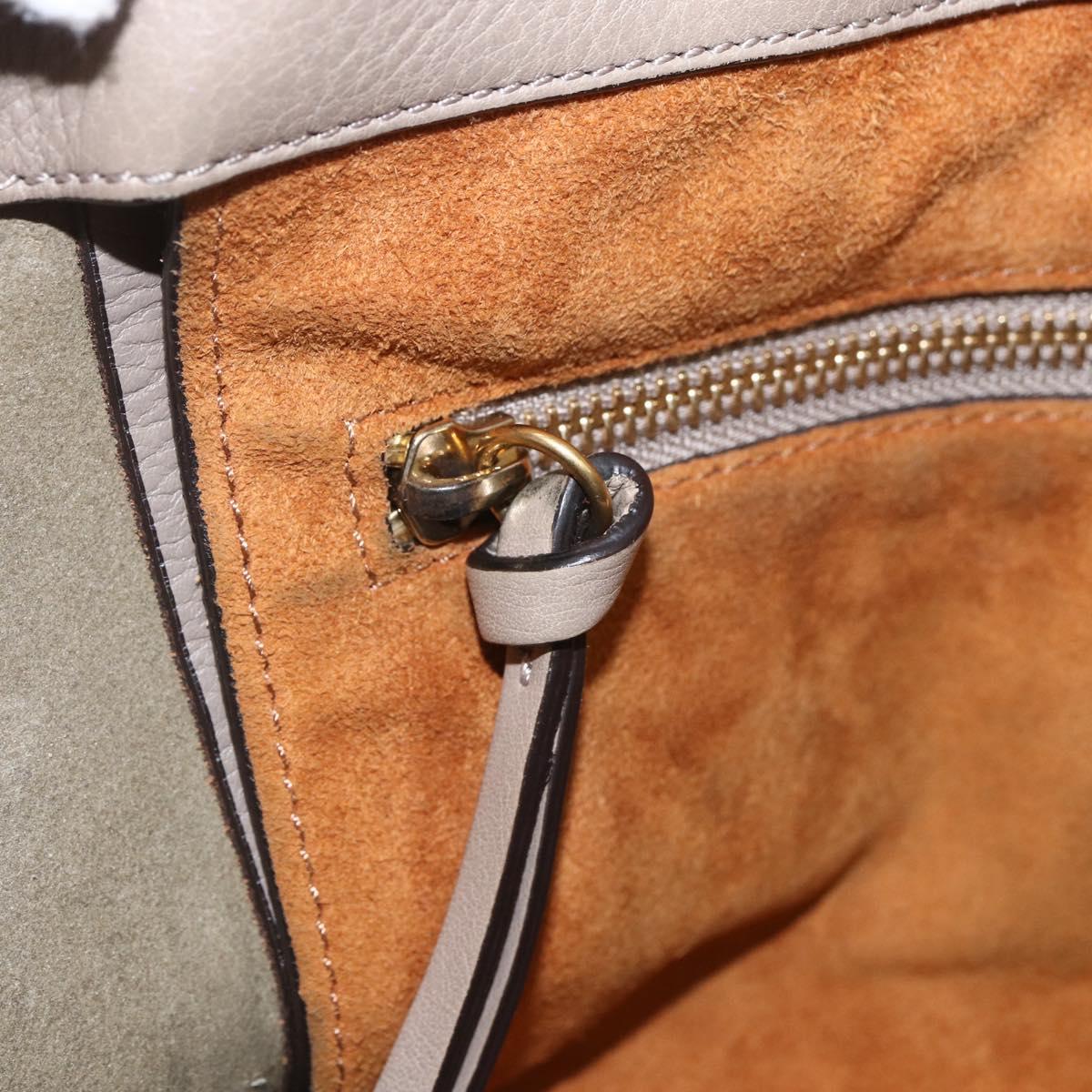 Chloe Milo Tote Bag Leather Beige Gold Auth am10289