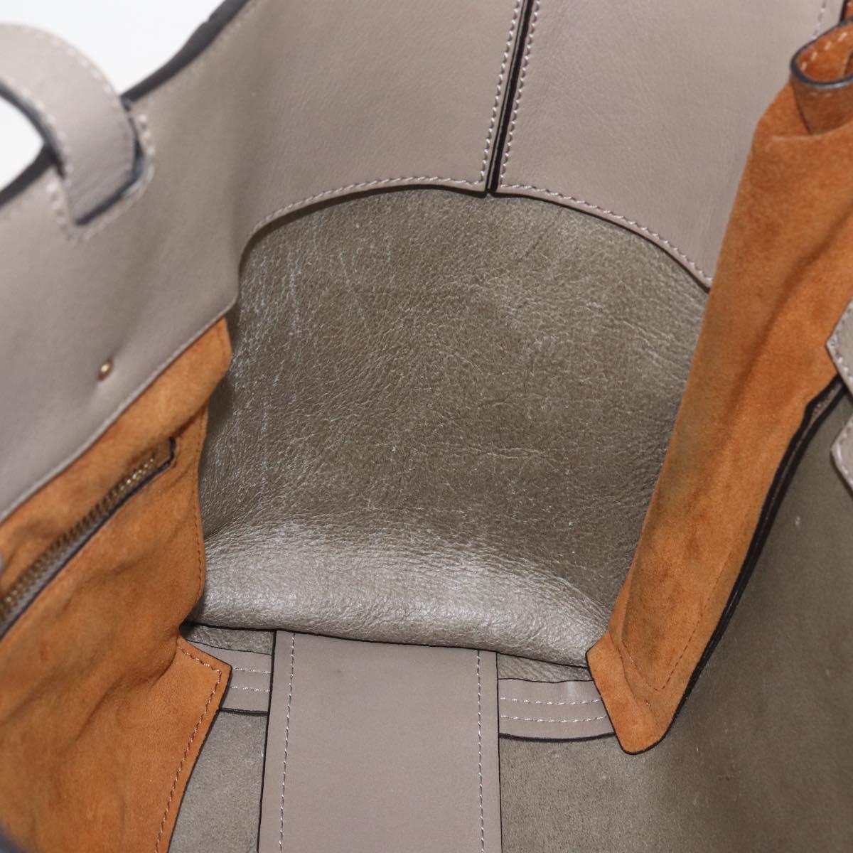 Chloe Milo Tote Bag Leather Beige Gold Auth am10289