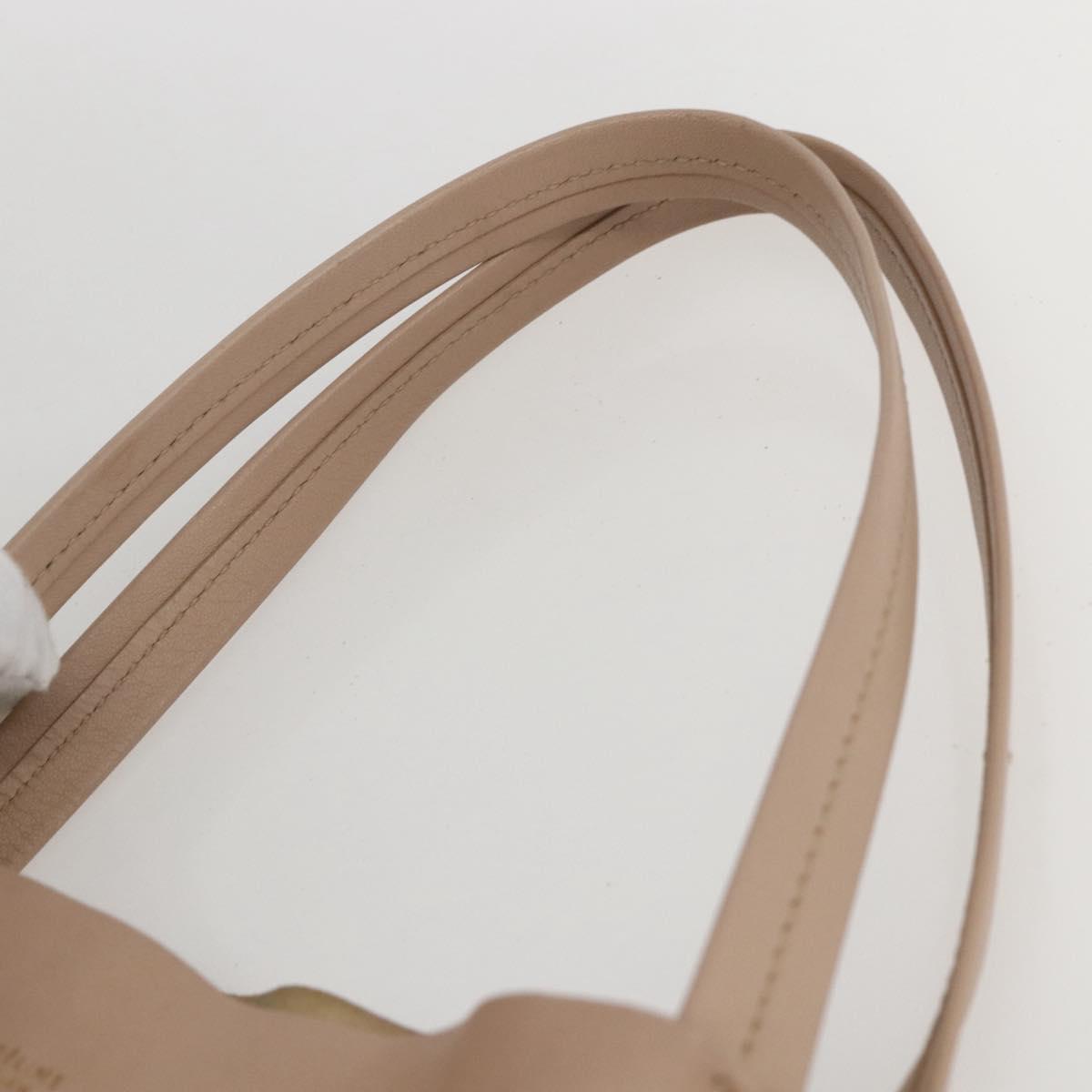 CELINE Horizontalkava Tote Bag Leather Beige Auth am10290