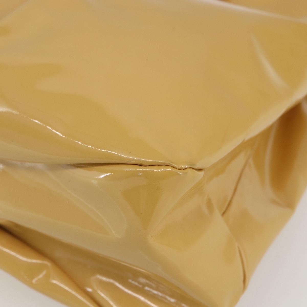 Salvatore Ferragamo Vala Hand Bag Enamel Yellow Gold Auth am10303