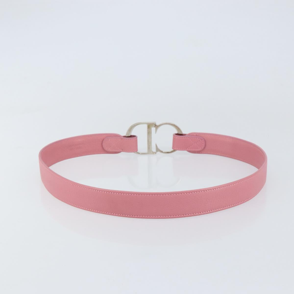 Christian Dior CD Flower Belt Leather Size 85 Pink Auth am10306V