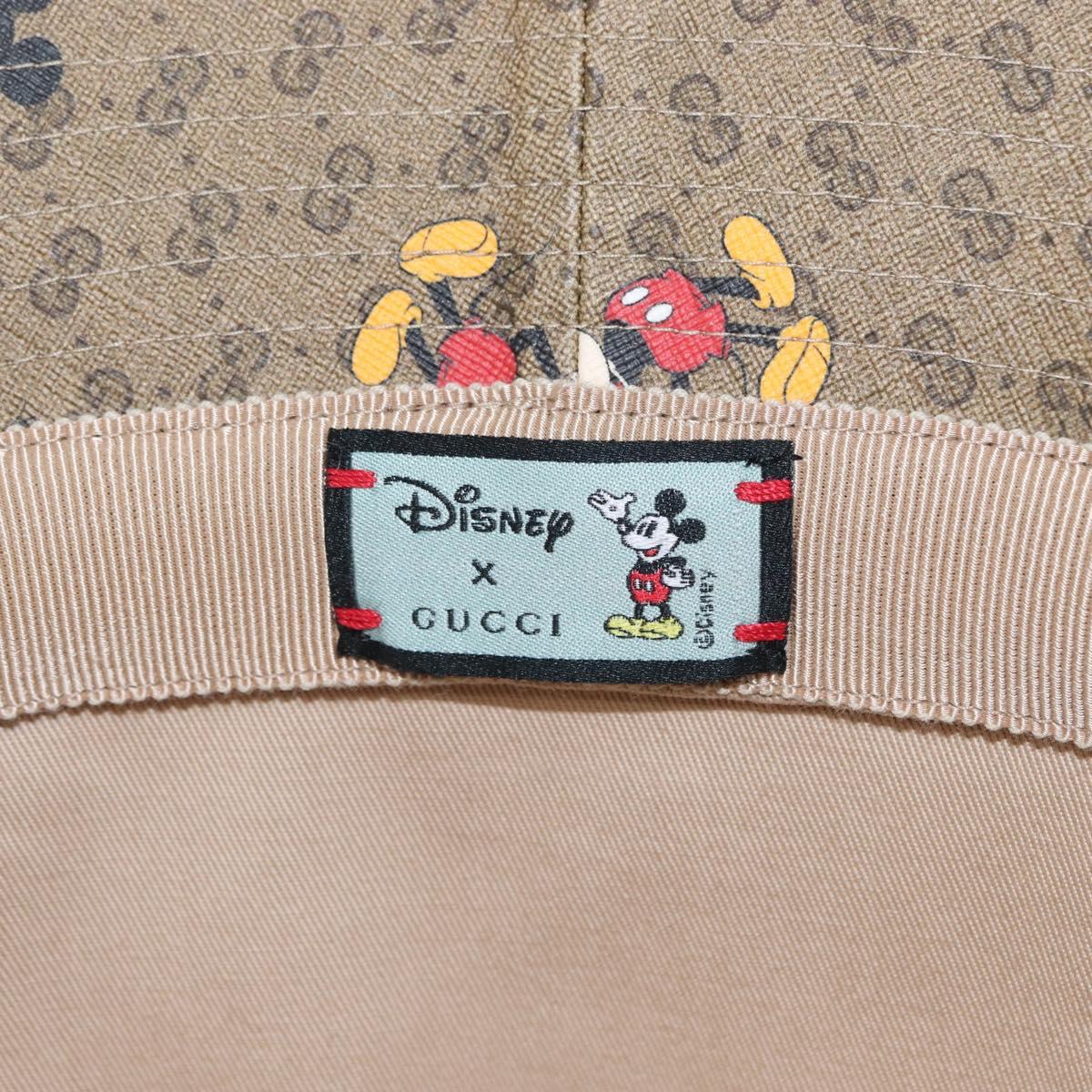 GUCCI Micro GG Supreme Disney Hat PVC Size M Beige 602978 Auth am10313SAM