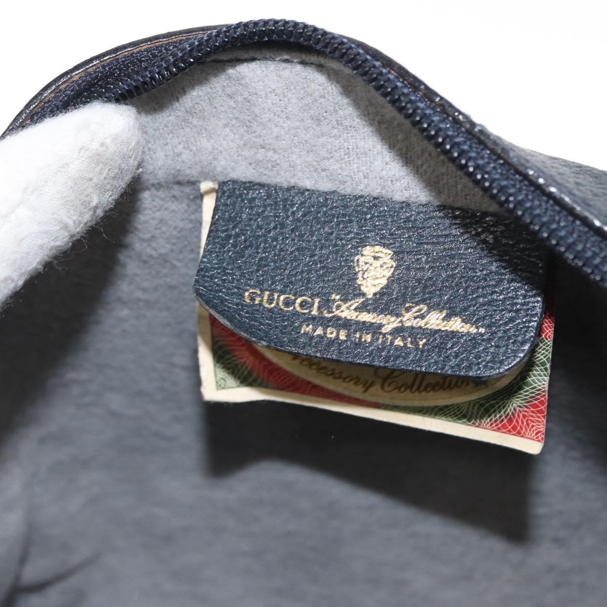 GUCCI GG Supreme Sherry Line Shoulder Bag PVC Navy Red 89 02 004 Auth am10314