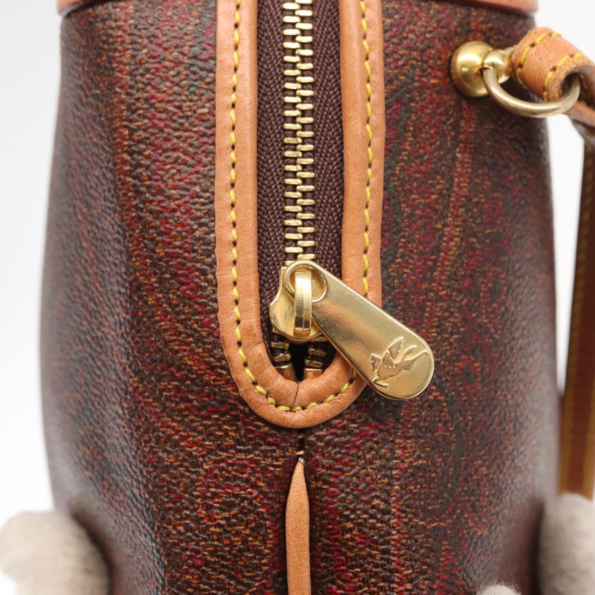ETRO Paisley Shoulder Bag Leather Bordeaux Gold Auth am10326