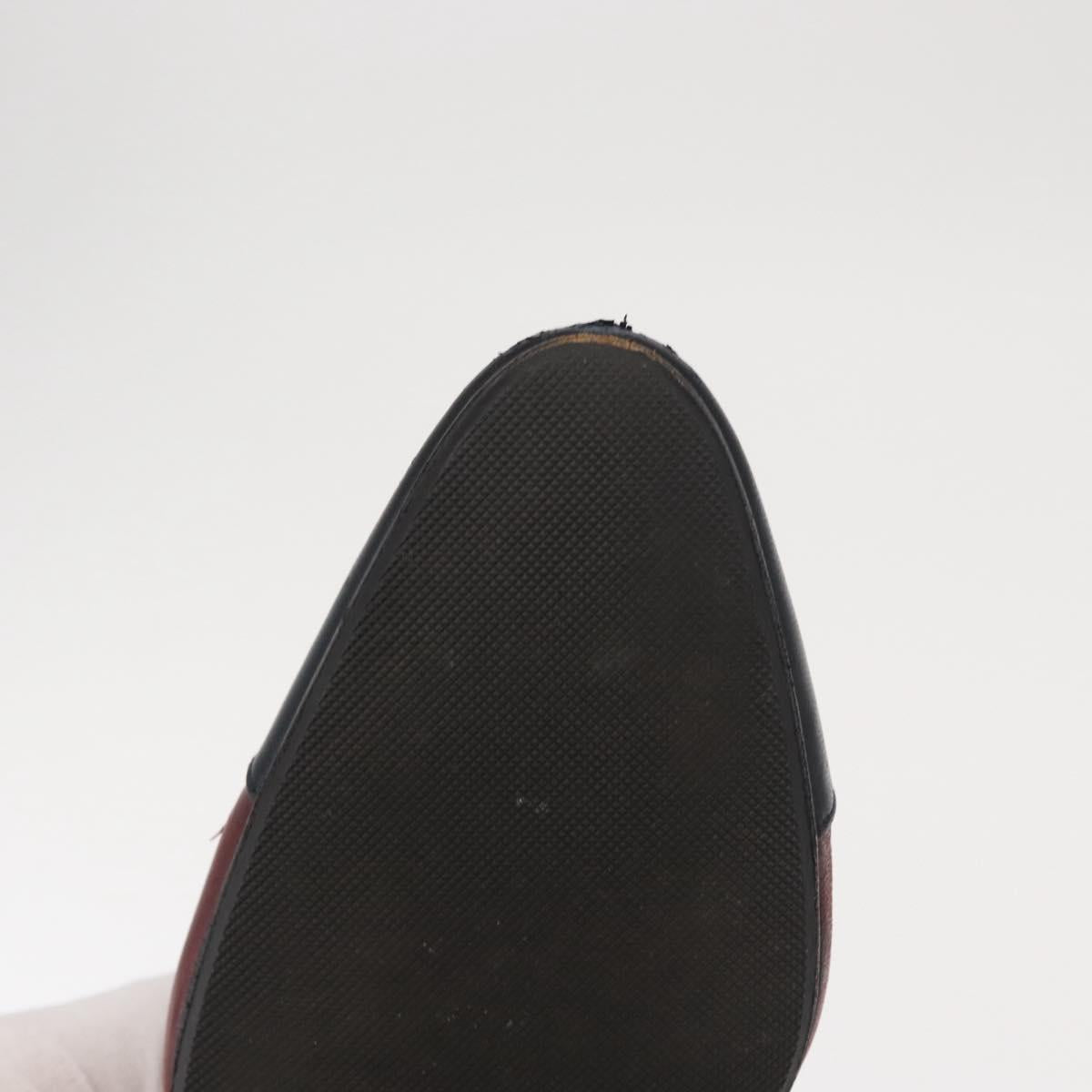CHANEL High Heels Leather Size 36 Bordeaux CC Auth am10330