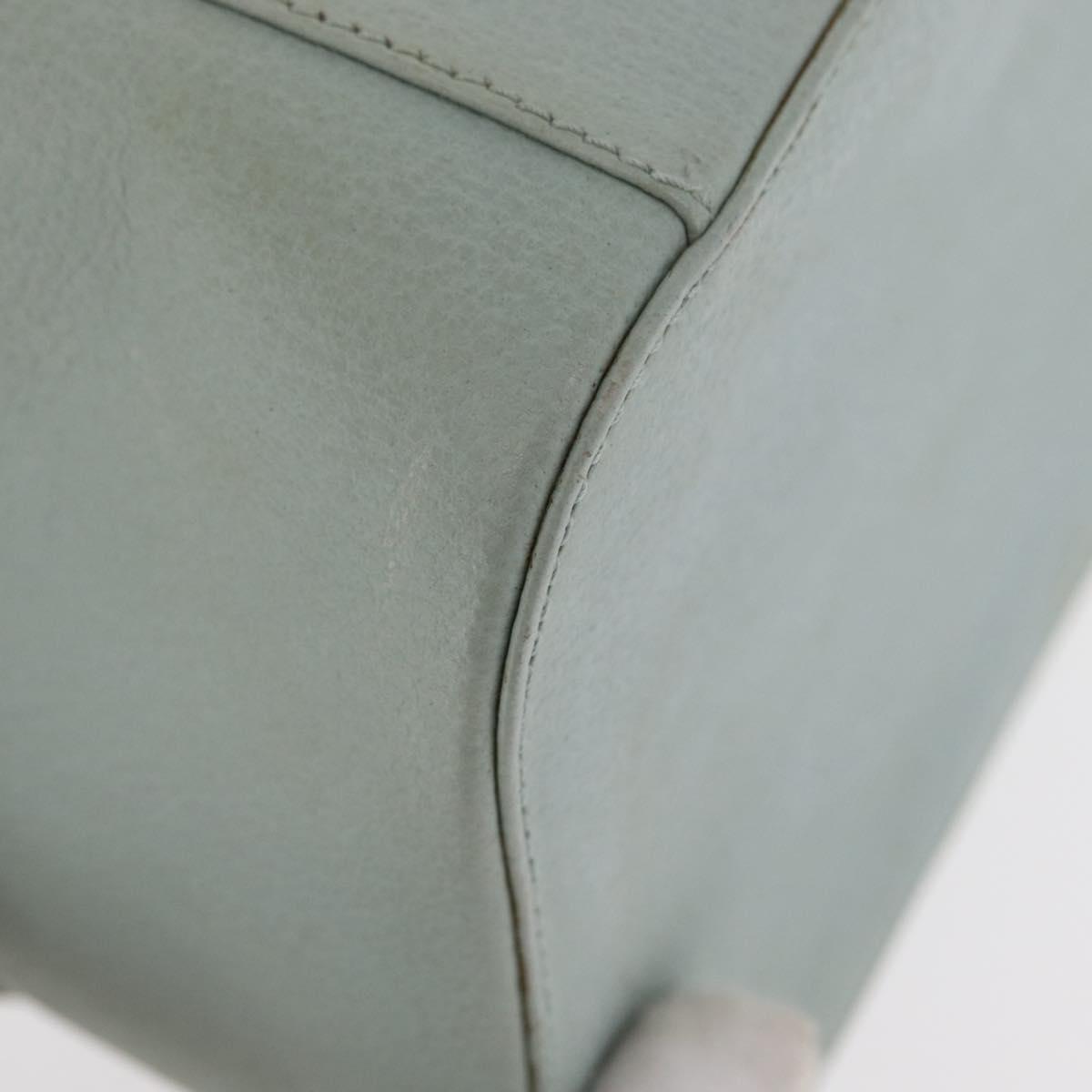 GUCCI Vanity Pouch Bag Leather Light Blue 039 2020 0710 Auth am10333