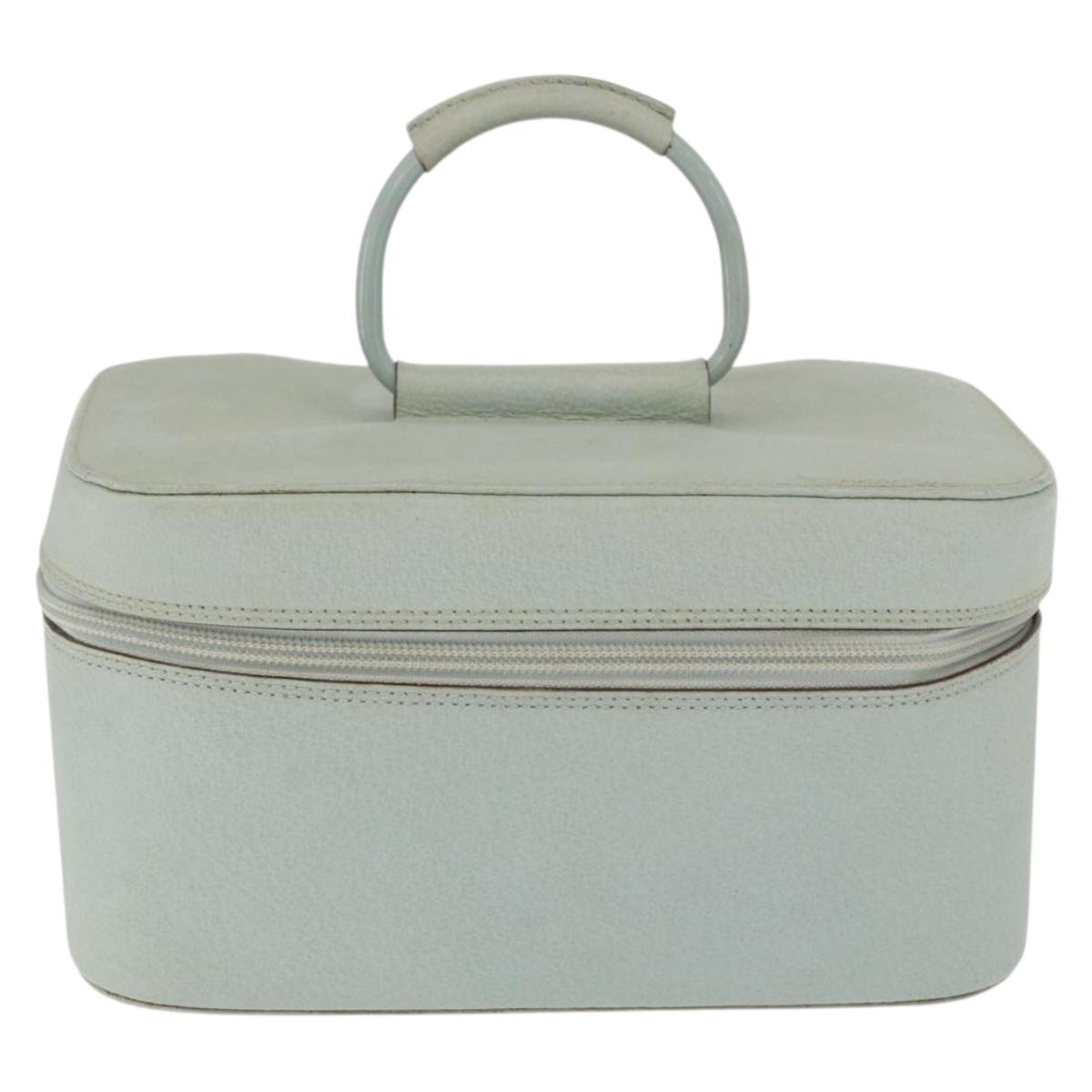 GUCCI Vanity Pouch Bag Leather Light Blue 039 2020 0710 Auth am10333