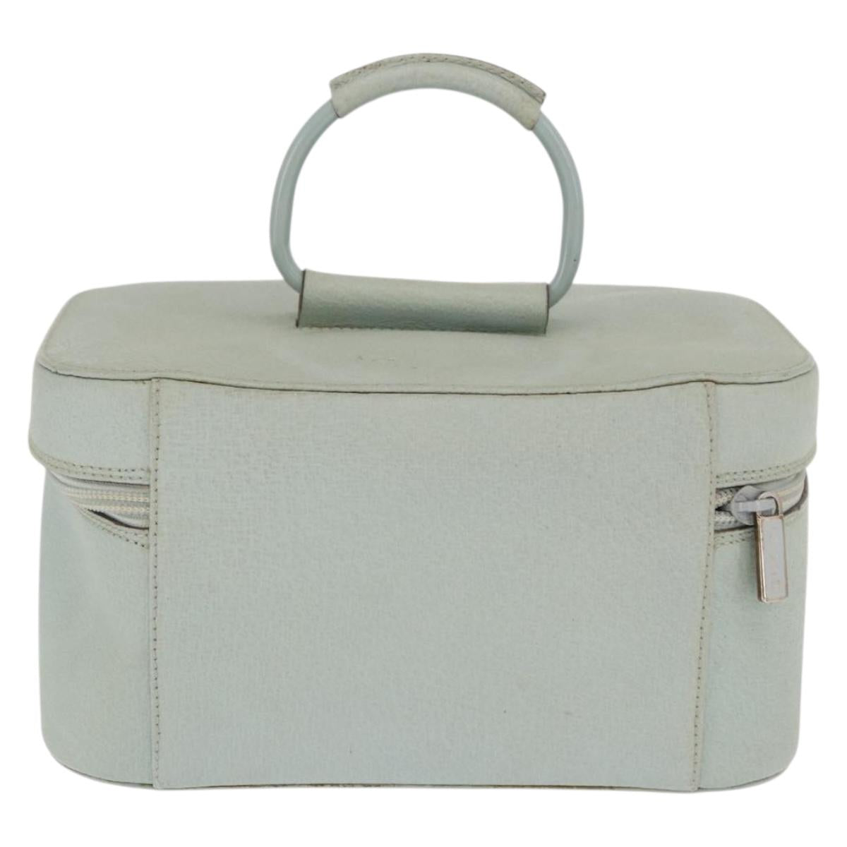 GUCCI Vanity Pouch Bag Leather Light Blue 039 2020 0710 Auth am10333