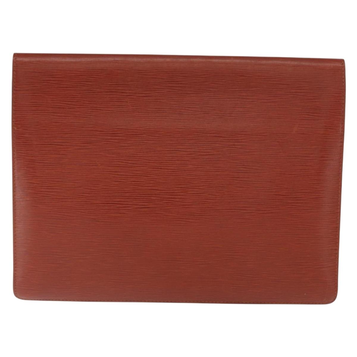 LOUIS VUITTON Epi Porte Documents Senatur Briefcase Brown M54453 LV Auth am10334