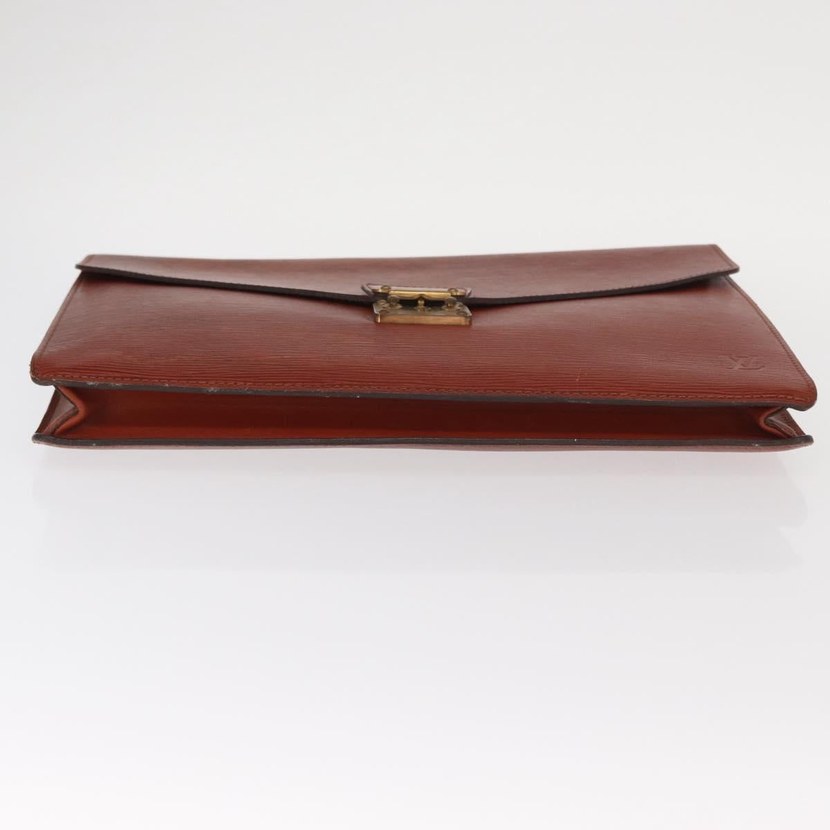 LOUIS VUITTON Epi Porte Documents Senatur Briefcase Brown M54453 LV Auth am10334