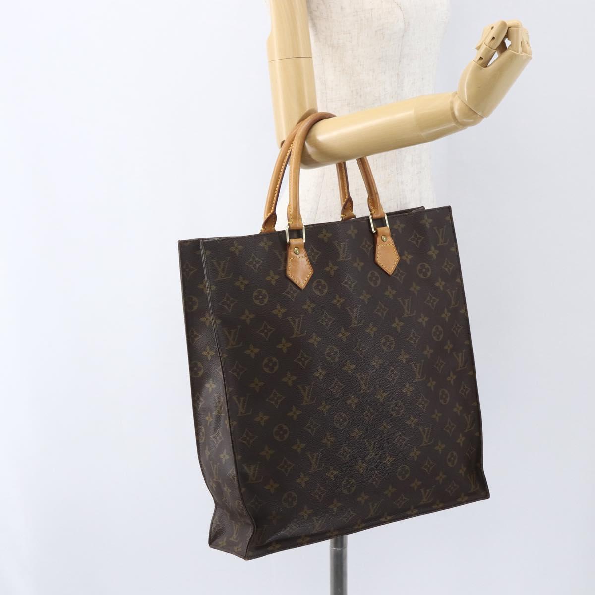 LOUIS VUITTON Monogram Sac Plat Hand Bag M51140 LV Auth am10353