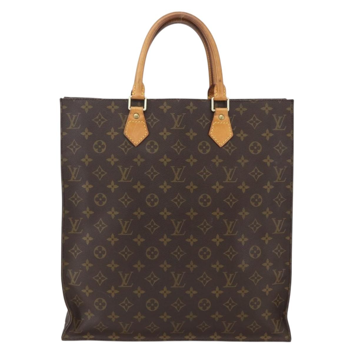 LOUIS VUITTON Monogram Sac Plat Hand Bag M51140 LV Auth am10353