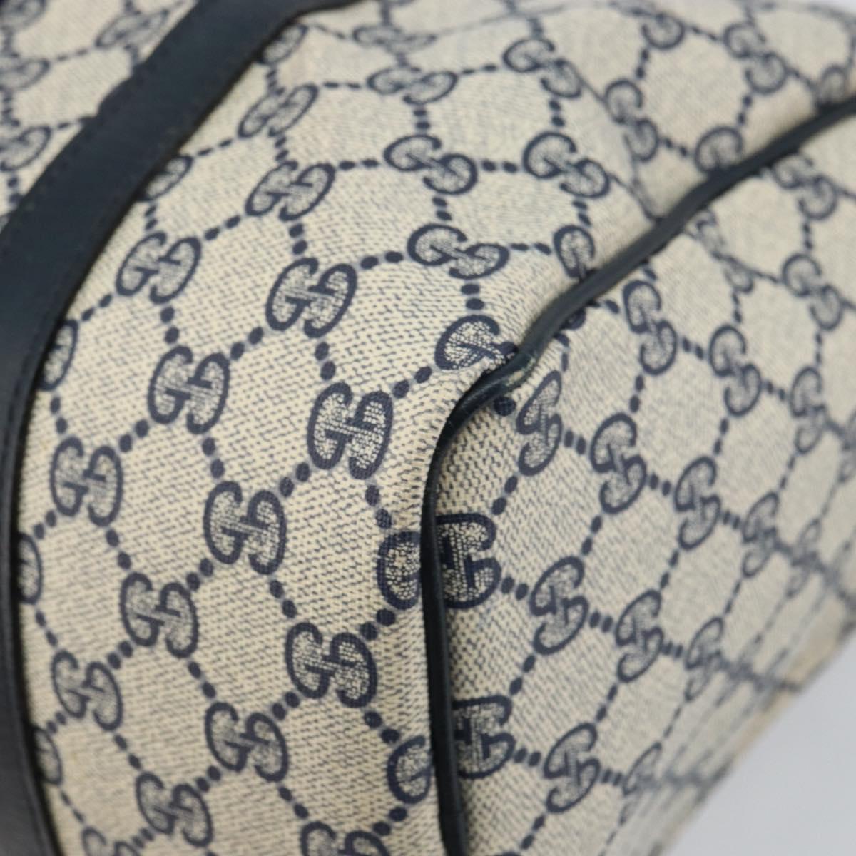 GUCCI GG Supreme Sherry Line Mini Boston Bag PVC Navy Gold Auth am10364