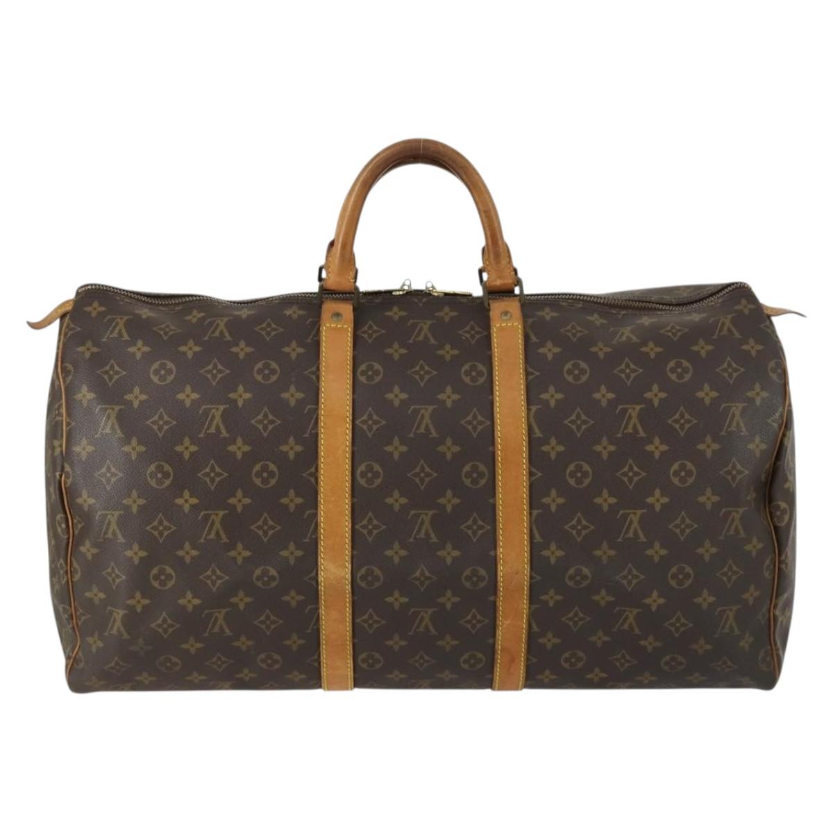 LOUIS VUITTON Monogram Keepall 55 Boston Bag M41424 LV Auth am10375